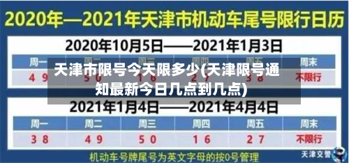 天津市限号今天限多少(天津限号通知最新今日几点到几点)
