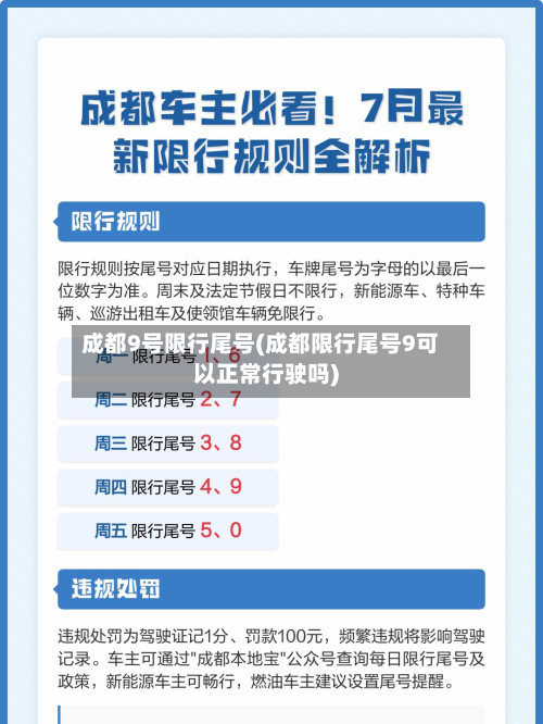 成都9号限行尾号(成都限行尾号9可以正常行驶吗)