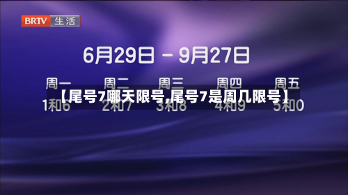 【尾号7哪天限号,尾号7是周几限号】