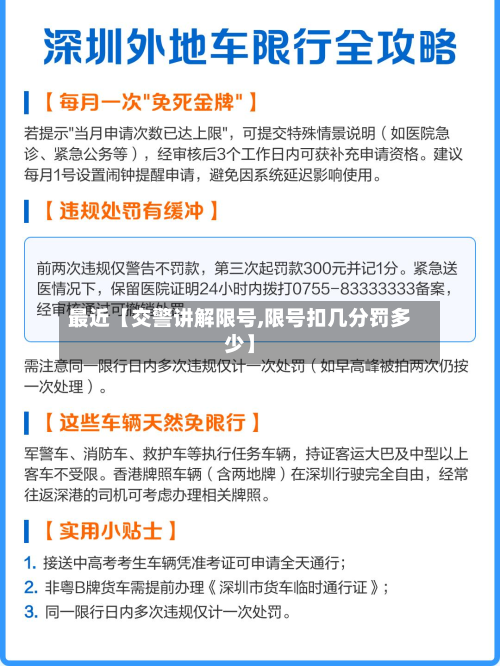 最近【交警讲解限号,限号扣几分罚多少】