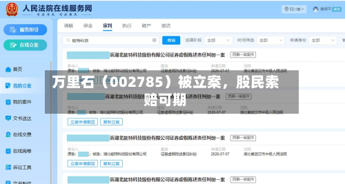 万里石（002785）被立案，股民索赔可期-第2张图片