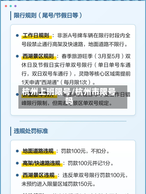 杭州上班限号/杭州市限号吗