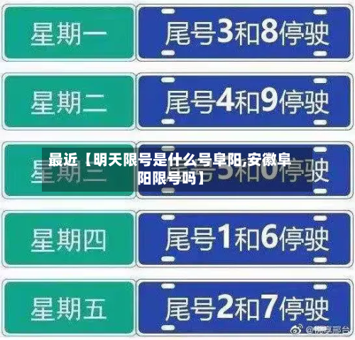 最近【明天限号是什么号阜阳,安徽阜阳限号吗】