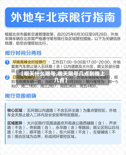 【明天什么限号,明天限号几点到晚上几点】