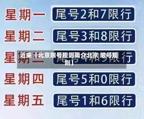 近来【北京限号规则简介北京 限号规则】