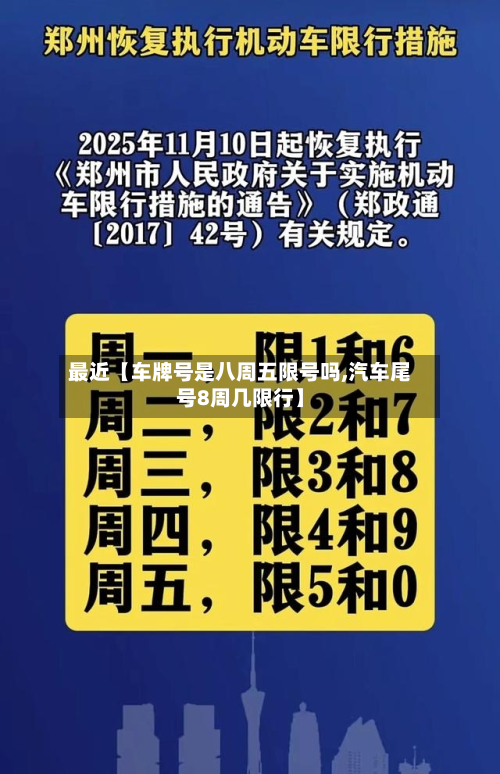 最近【车牌号是八周五限号吗,汽车尾号8周几限行】