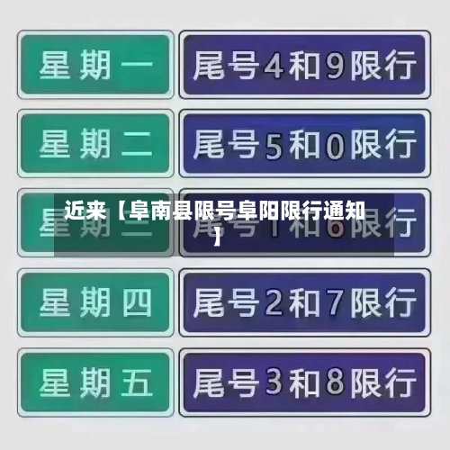 近来【阜南县限号阜阳限行通知】-第2张图片