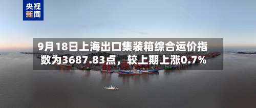 9月18日上海出口集装箱综合运价指数为3687.83点,较上期上涨0.7%