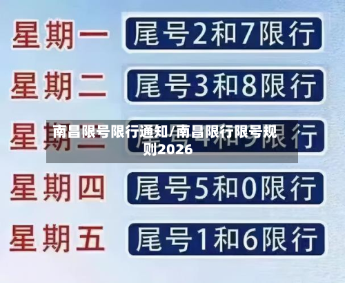 南昌限号限行通知/南昌限行限号规则2026-第3张图片