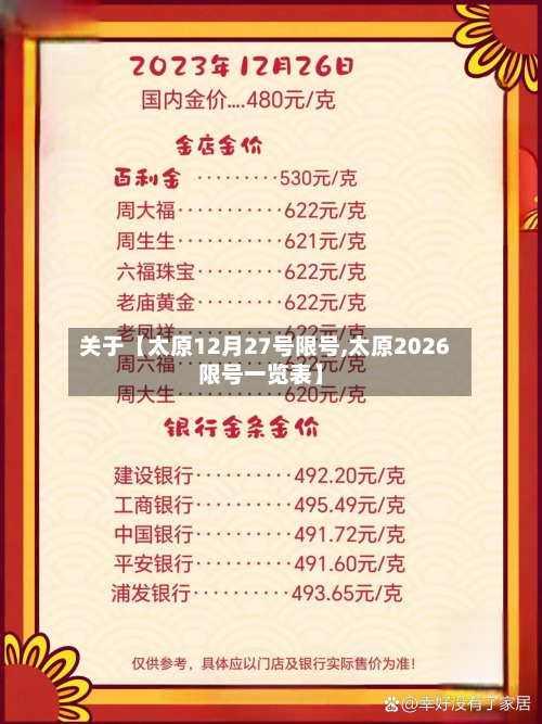 关于【太原12月27号限号,太原2026限号一览表】-第3张图片