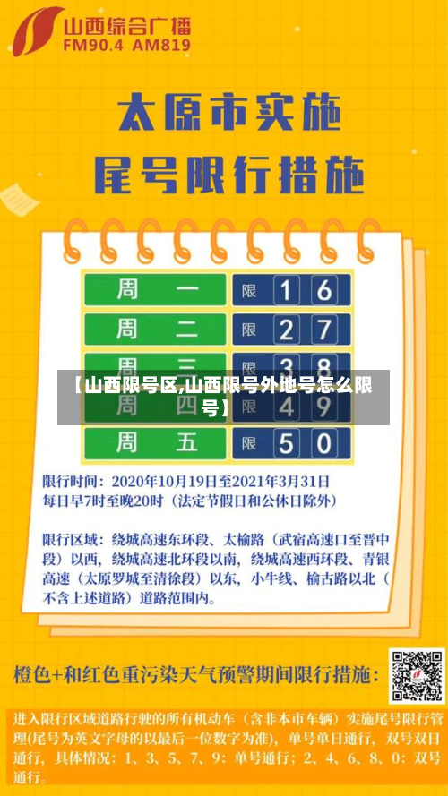 【山西限号区,山西限号外地号怎么限号】