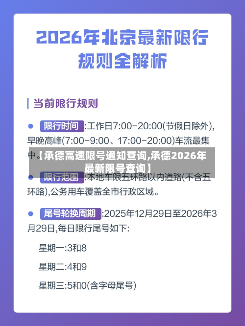 【承德高速限号通知查询,承德2026年最新限号查询】-第2张图片